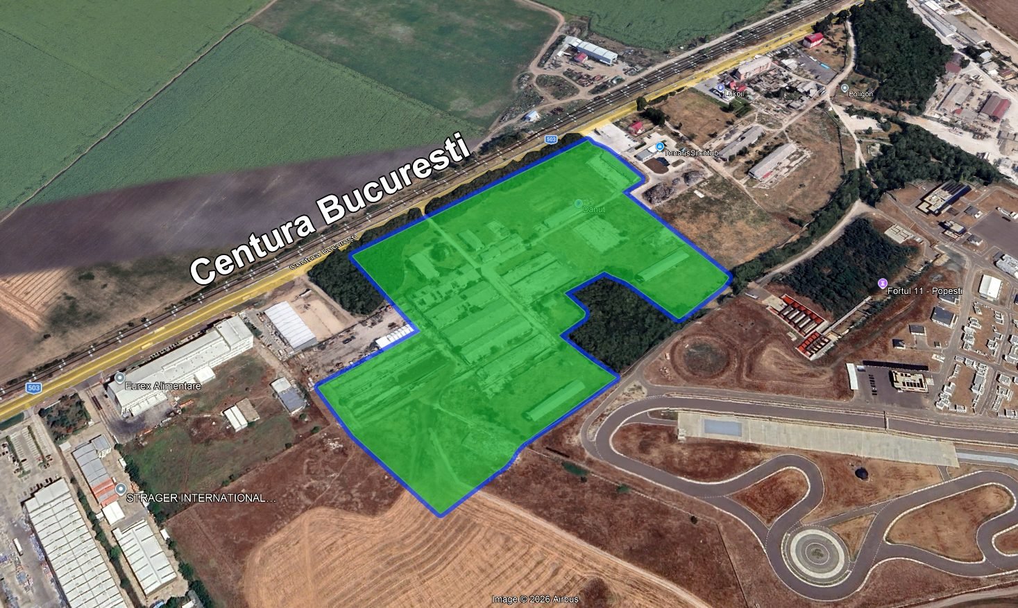 Teren Industrial Premium pe Șoseaua de Centură a Bucureștiului, 9.5 ha, 350 m front, 78 EUR/mp