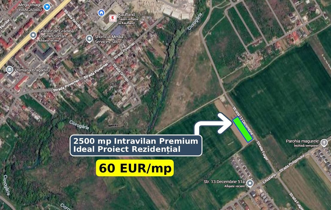 Oportunitate Investiție Bragadiru – Teren Rezidențial 2.500 mp, Deschidere Record 110m