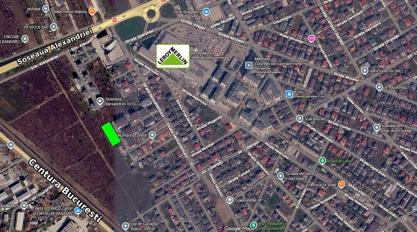 Teren Premium în Bragadiru – 1.150 mp pentru Proiecte Comerciale și Servicii (Zonare IS6a