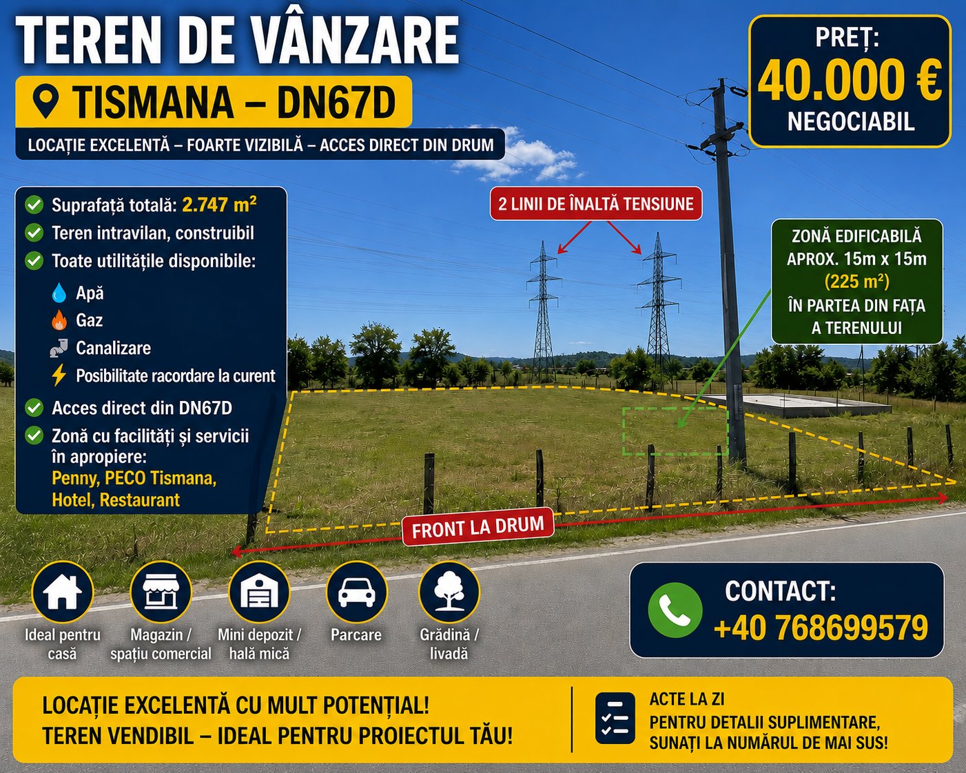 TEREN INTRAVILAN DE VÂNZARE