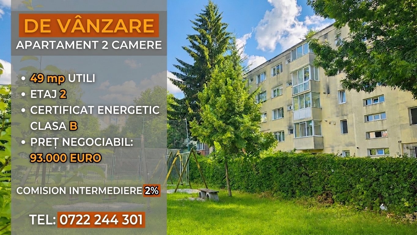 Astra - apartament cu 2 camere, zonă verde și liniștită.