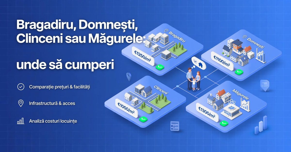Bragadiru, Domnești, Clinceni sau Măgurele: unde să cumperi