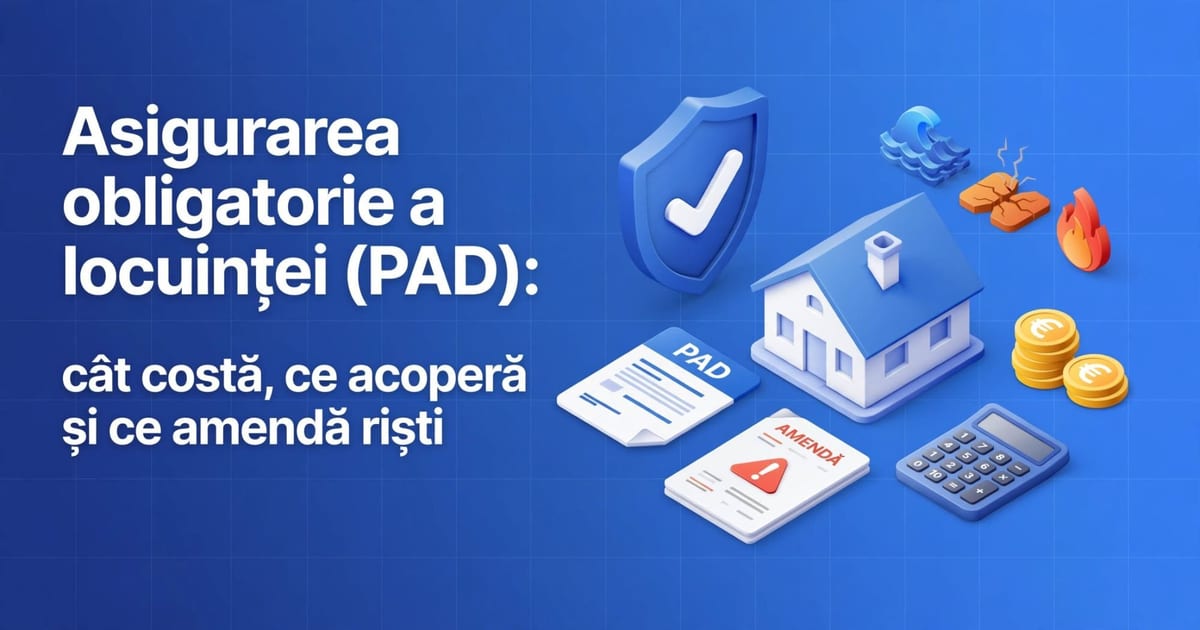 Asigurarea obligatorie a locuinței (PAD): cât costă, ce acoperă și ce amendă riști