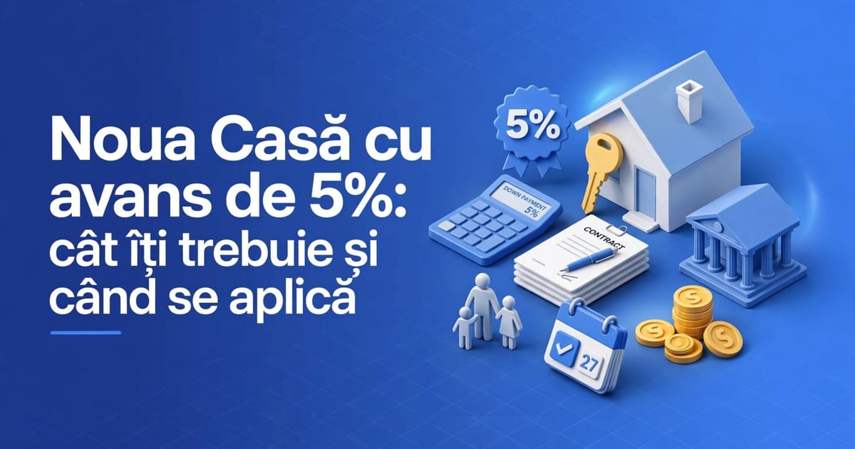 Noua Casă cu avans de 5%: cât îți trebuie și când se aplică