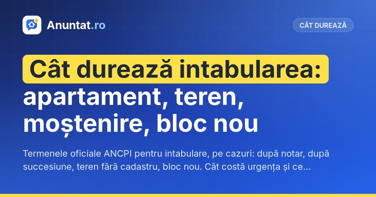 Cât durează intabularea: apartament, teren, moștenire, bloc nou